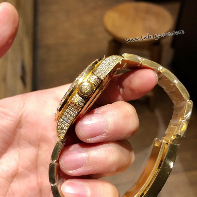 勞力士複刻手錶 116610 RolexSubmariner白金滿鑽系列機械男表 勞力士滿鑽系列男士腕表  gjs1714
